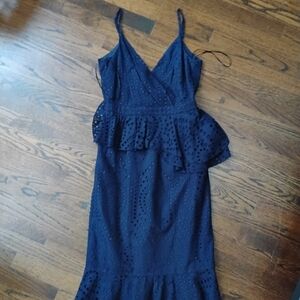 Yumi Kim Dynasty Peplum Navy Dress Size M